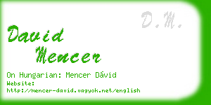 david mencer business card